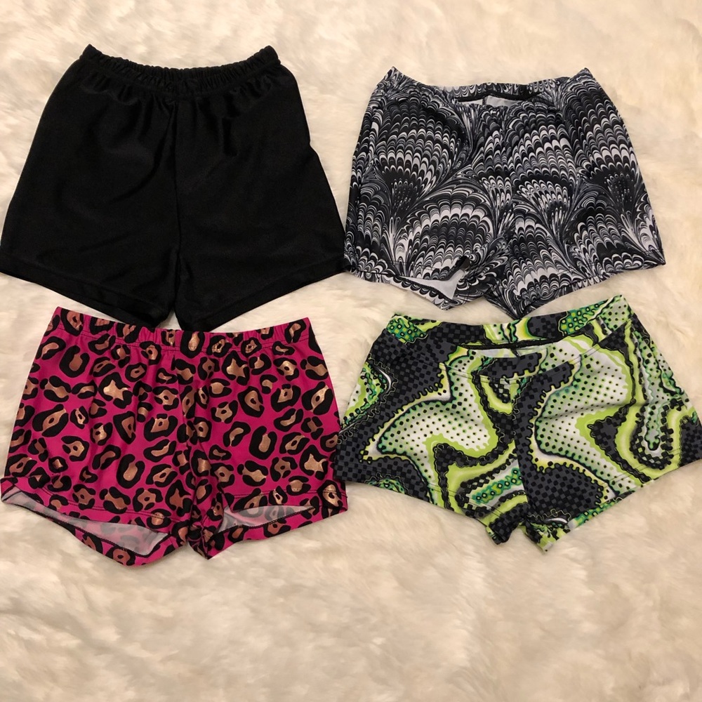 Bundle of Four Dance Shorts. All Adult Medium.